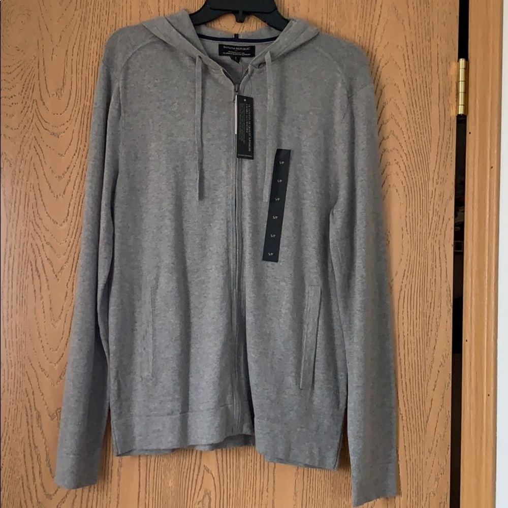 Banana Republic Factory men’s zip up gray luxe